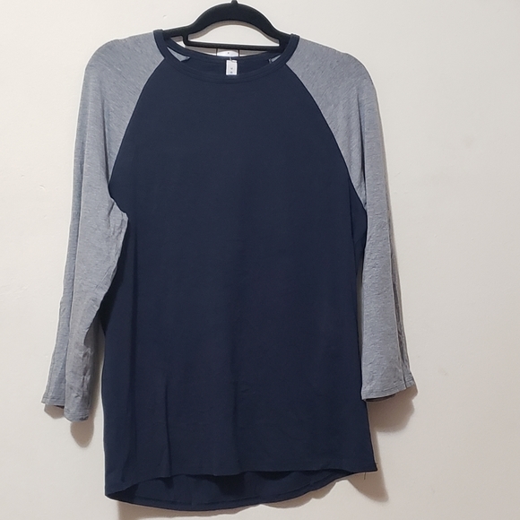 Lululemon Athletica Bodhi Long Sleeve Shirt Navy/Heathered Gray Medium - Picture 2 of 11